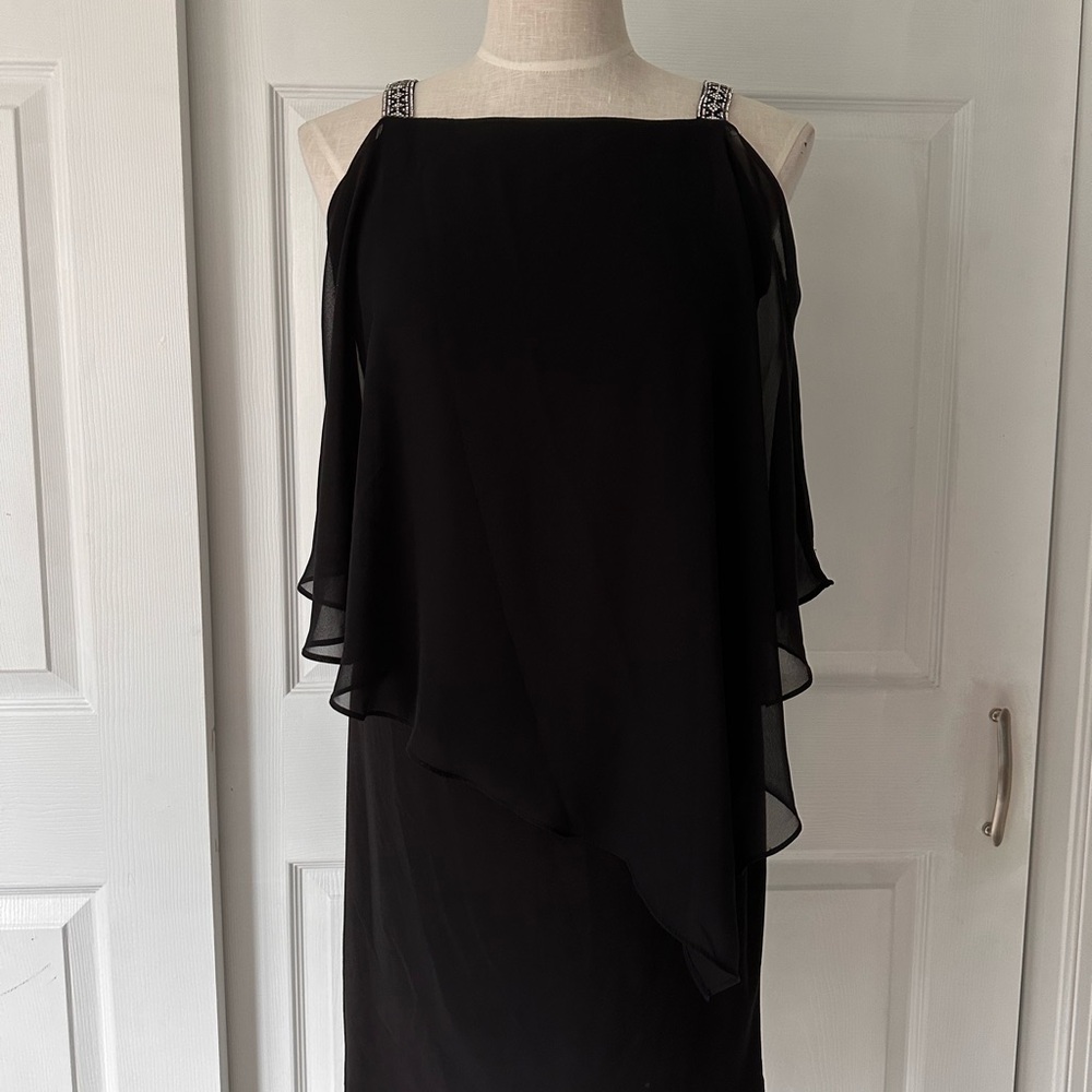 Elegant Black Chiffon Dress